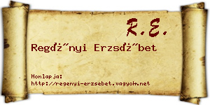Regényi Erzsébet névjegykártya