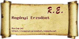 Regényi Erzsébet névjegykártya